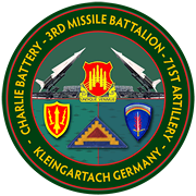 Patch: Charlie Battery- 3rd Missile Battalion-71st Artillery-Kleingartach, Germany