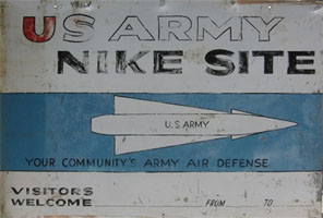 Sign welcoming visitors to U.S. Army Nike Site