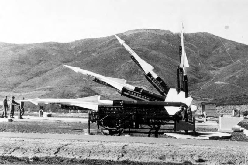 Four Ajax missiles on launchers at SF88