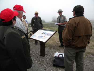 National Park Service employees Stephen Haller and George Durgarian spoke to the group